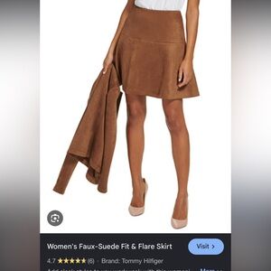 Tommy Hilfiger Suede Mini Skirt A Line Skirt tan brown size 2